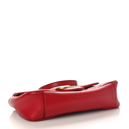 Gucci Calfskin Matelasse Small GG Marmont Shoulder Bag Hibiscus Red 4 of 8