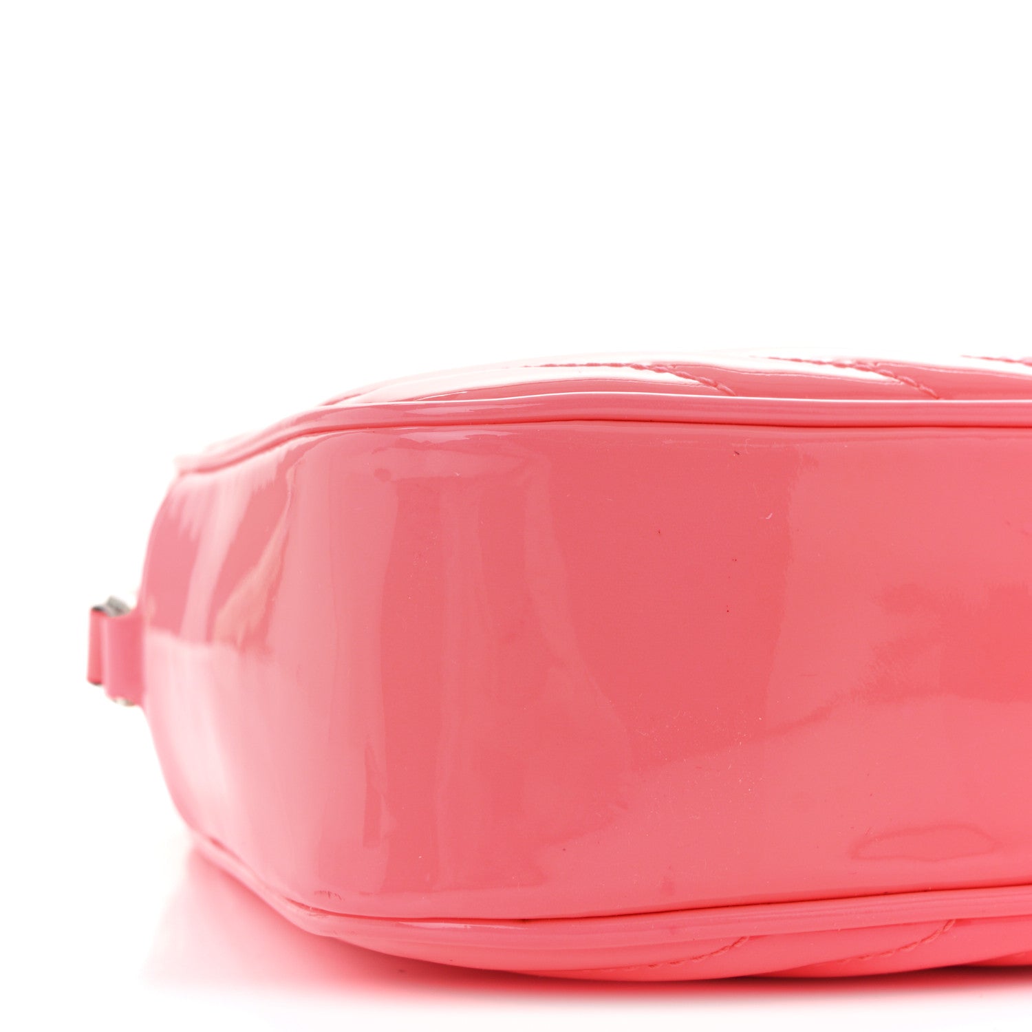 Saint Laurent Patent Calfskin Matelasse Monogram Lou Camera Bag Neon Pink 8 of 9