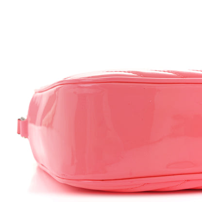 Saint Laurent Patent Calfskin Matelasse Monogram Lou Camera Bag Neon Pink 8 of 9