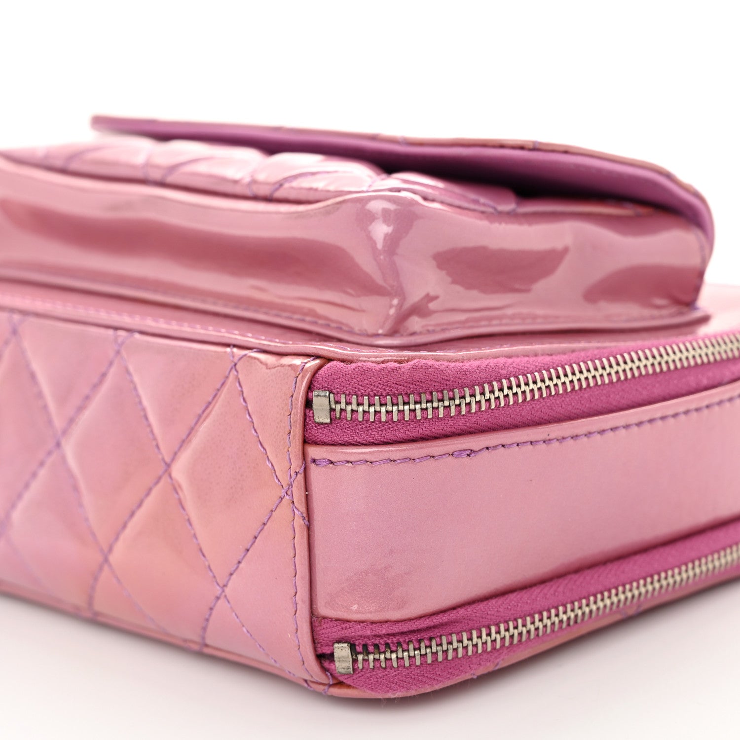 Chanel Patent Quilted Small Pocket Box Camera Case Purple 11 of 13