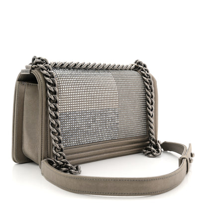 Chanel Iridescent Calfskin Quilted Strass Medium Paris Dallas Boy Flap Dark Khaki 3 of 11