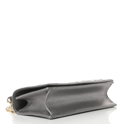 Christian Dior Metallic Grained Calfskin Medium Diorama Flap Bag Silver 4 of 14