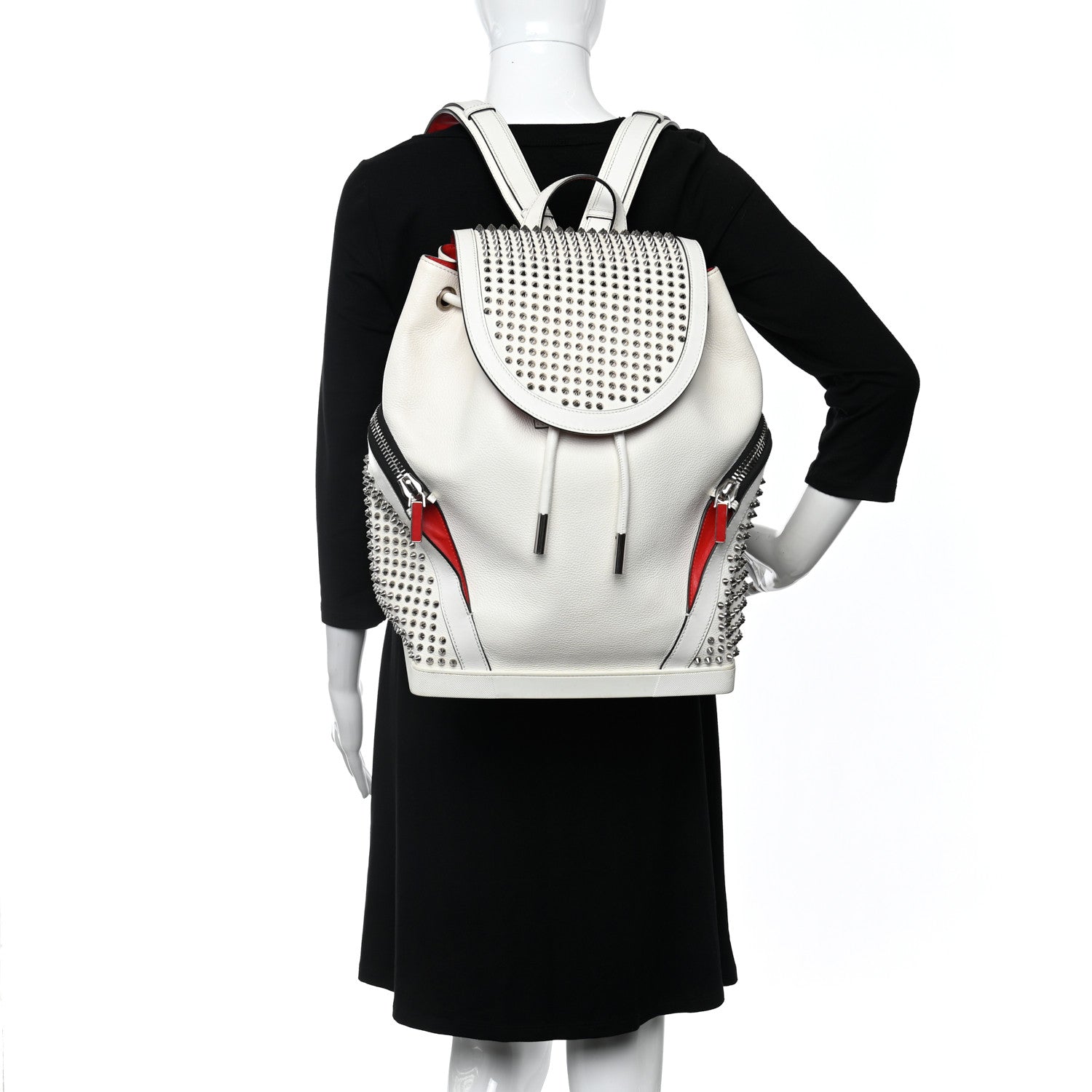 Christian Louboutin Calfskin Spiked Explorafunk Backpack White 2 of 11
