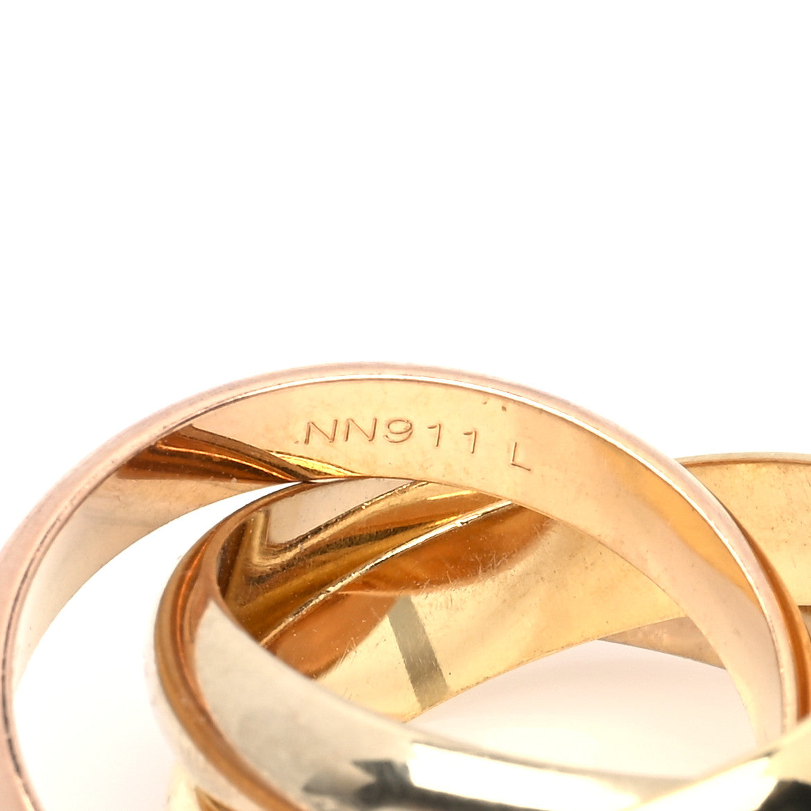Cartier 18K Pink Yellow White Gold Large Trinity Ring 52 6 5 of 5