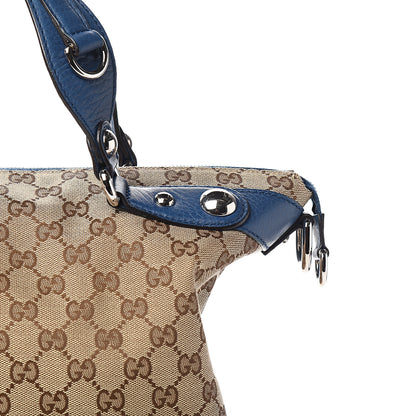 Gucci Monogram Large Icon Bit Top Handle Bag Blue 9 of 9