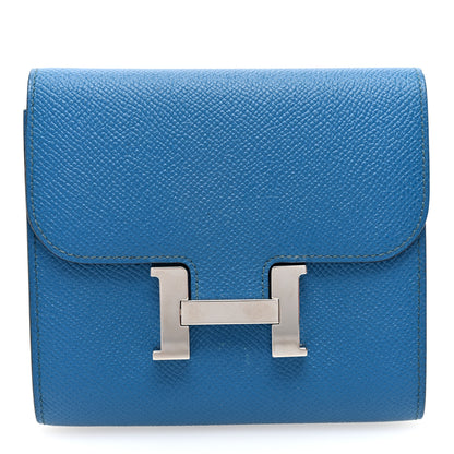Hermes Epsom Constance Compact Passant Wallet Bleu Izmir 8 of 9