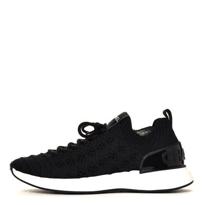 Chanel Fabric Logo Sneakers 36.5 Black 2 of 12