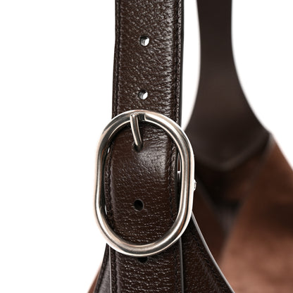 Gucci Suede Textured Dollar Calfskin Web Medium Jackie 1961 Crossbody Bag Brown 12 of 14