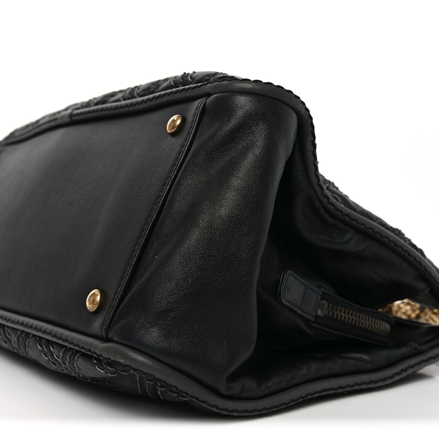 Chanel Calfskin Quilted Stitch Triptych Tote Black 1869942