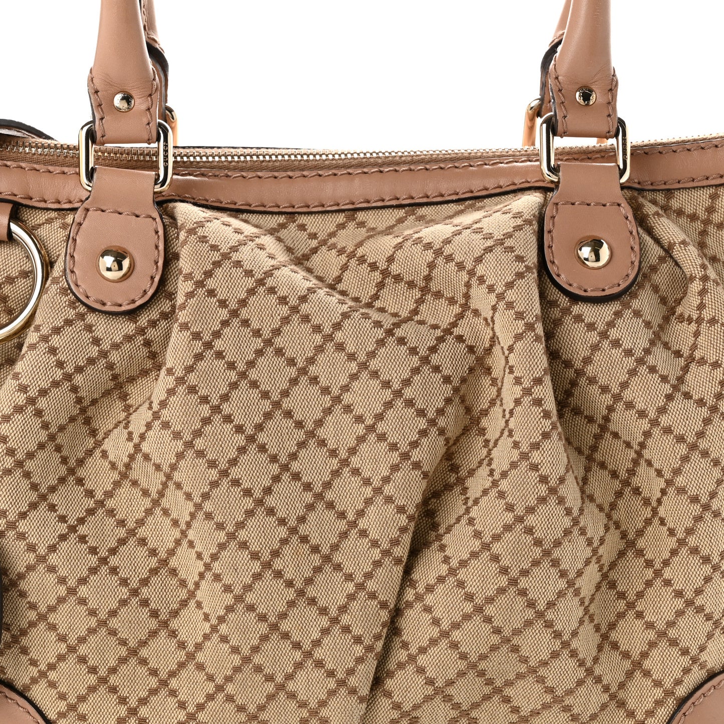 Diamante Medium Sukey Top Handle Bag Beige Pink