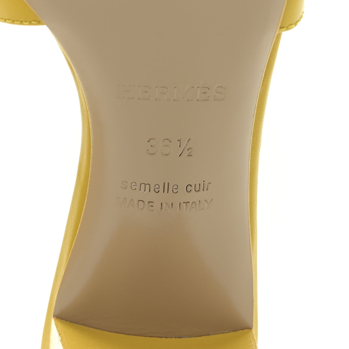 Calfskin Oasis Sandals 36.5 Jaune Pollen