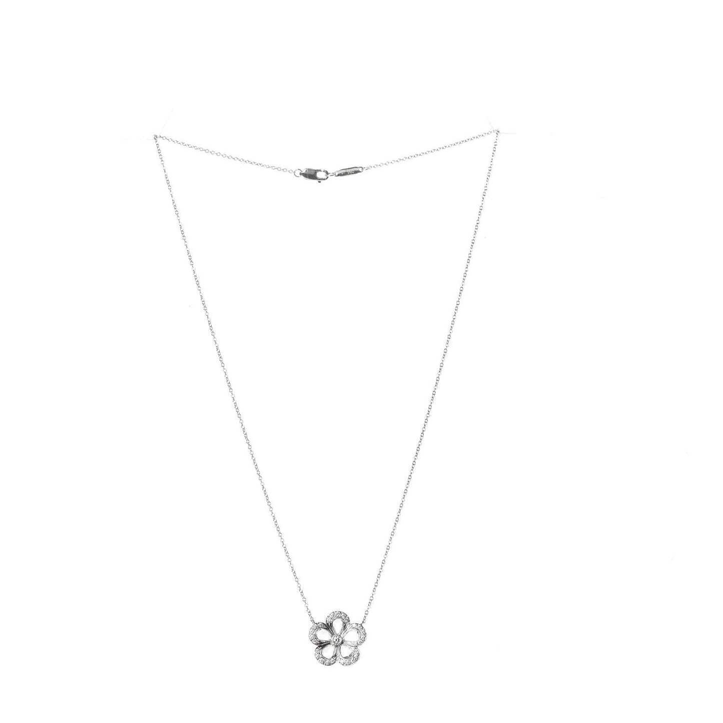 Platinum Diamond Enchant Flower Pendant Necklace