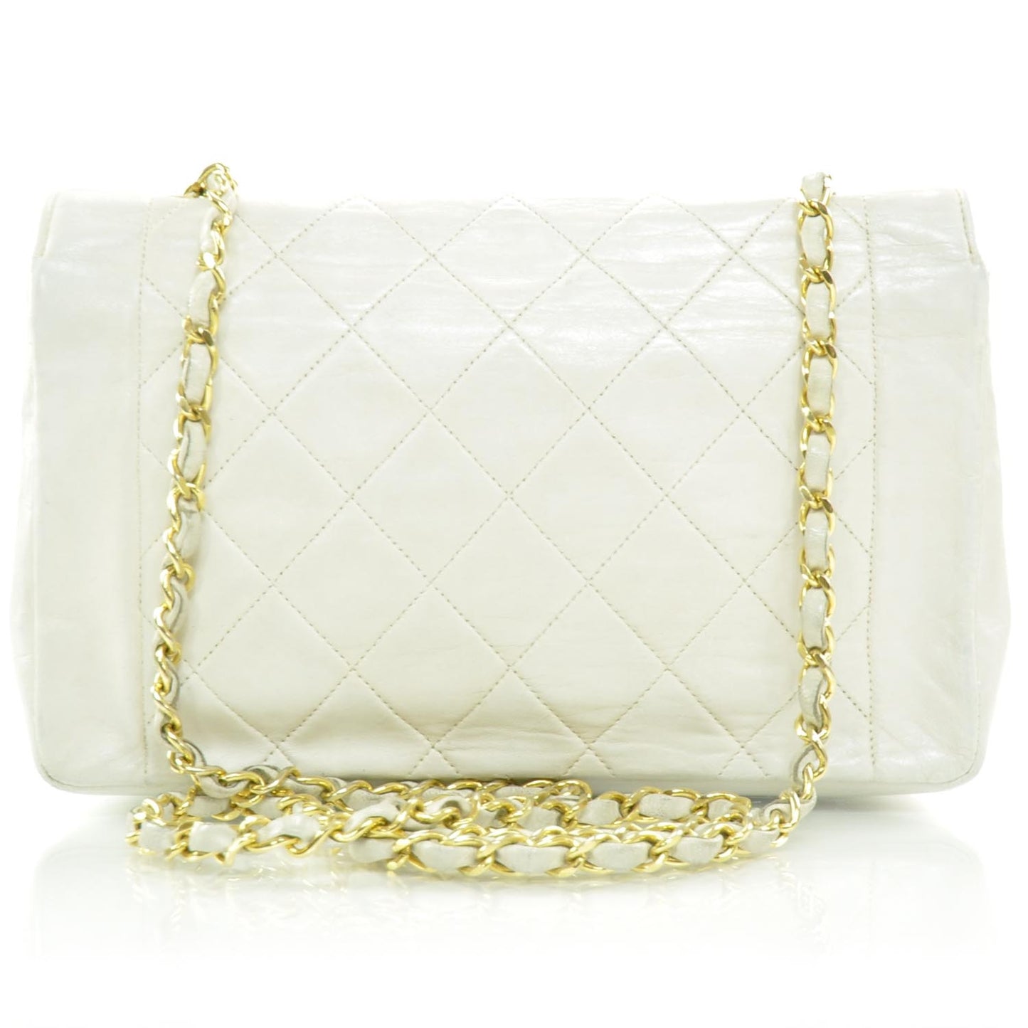 Lambskin Medium Flap White