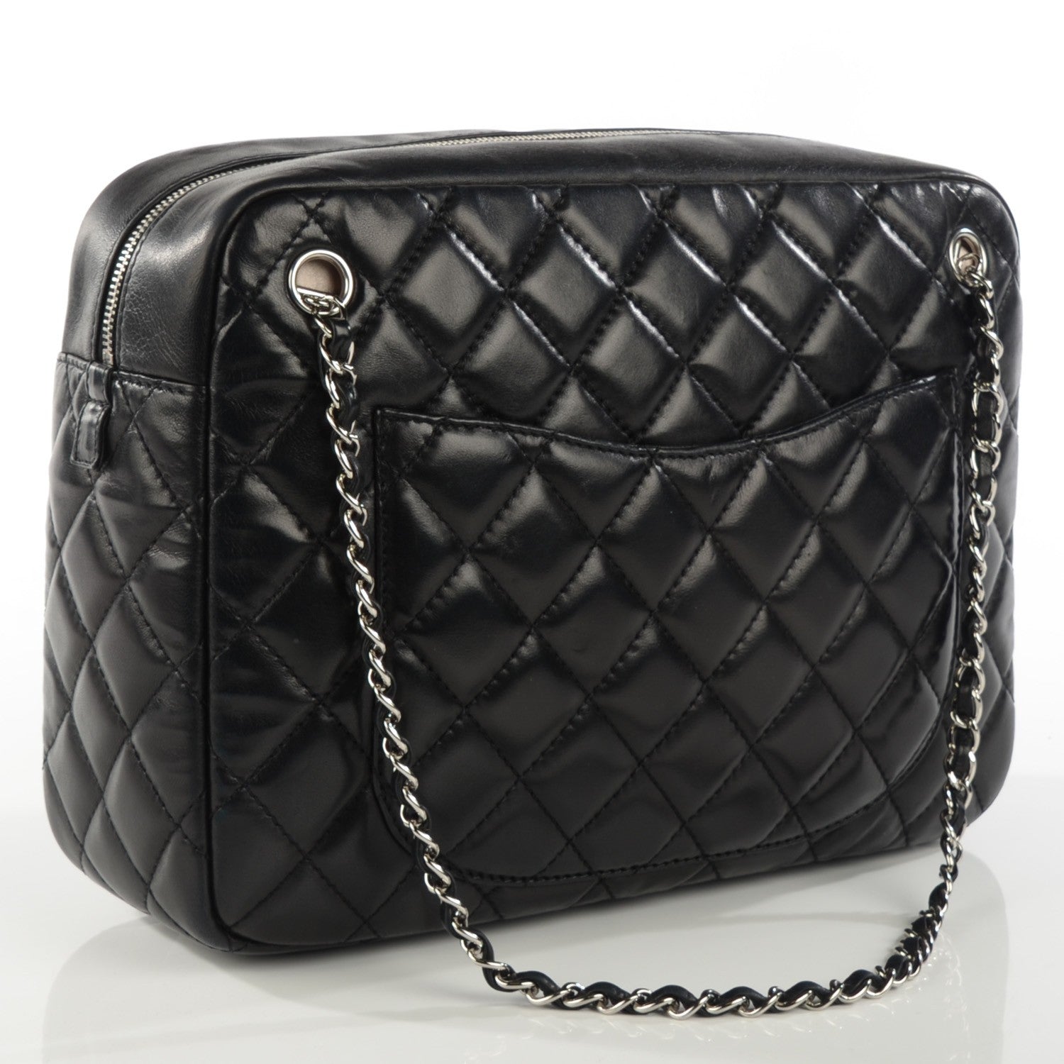 Chanel Lambskin Quilted Large Camera Case Black 3 of 8