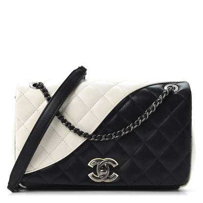 Chanel Lambskin Quilted Yin Yang Shoulder Bag Ivory Black 1 of 10