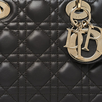 Christian Dior Lambskin Cannage Small Lucky Badges My Lady Dior Dark Grey 7 of 11