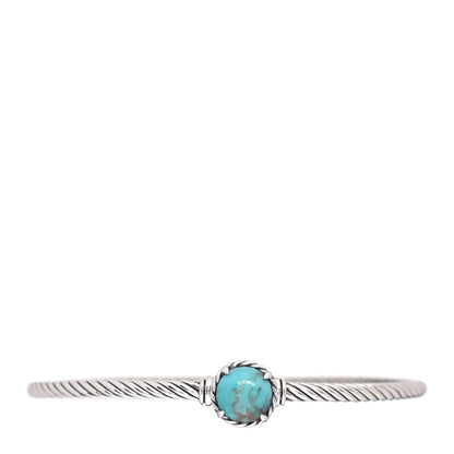 David Yurman Sterling Silver Turquoise 3mm Chatelaine Bracelet 1 of 4