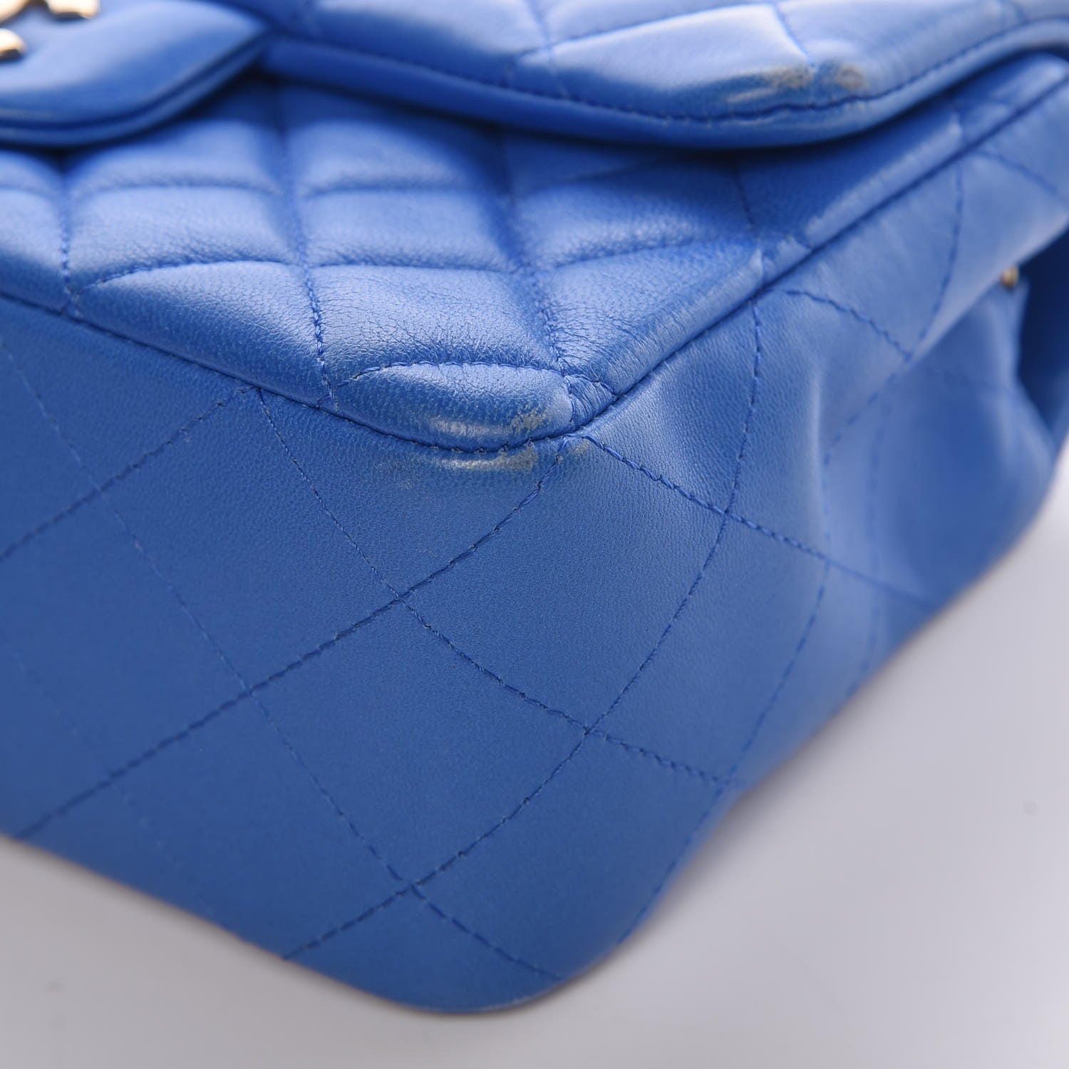 Chanel Lambskin Quilted Mini Rectangular Flap Blue 11 of 18