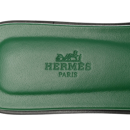 Hermes Epsom Oran Sandals 39.5 Vert Emeraude 7 of 9