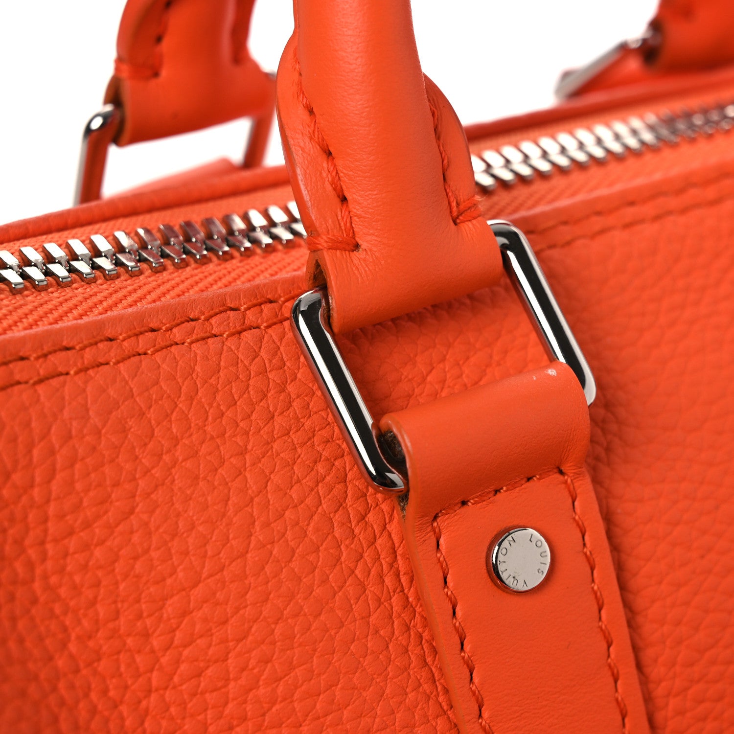 Louis Vuitton Grained Calfskin Aerogram Keepall XS Orange 11 of 13