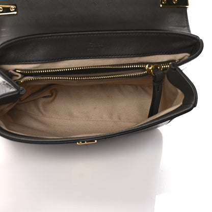 Chloe Calfskin Crocodile Embossed Small C Double Carry Profound Brown 4 of 8