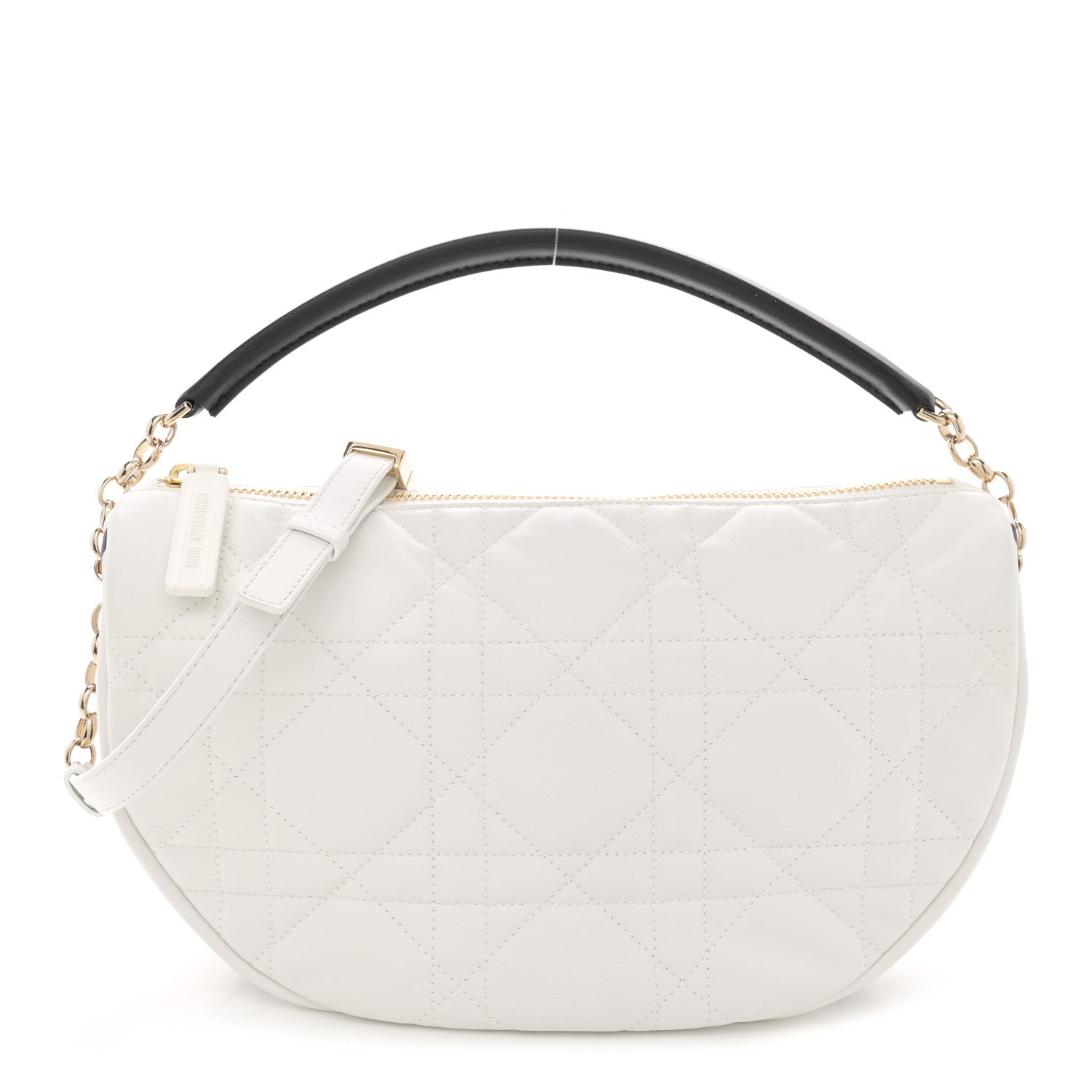Christian Dior Lambskin Cannage Medium Dior Vibe Hobo Bag White 1 of 11