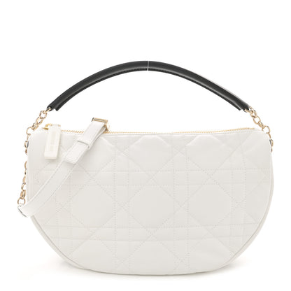 Christian Dior Lambskin Cannage Medium Dior Vibe Hobo Bag White 1 of 11