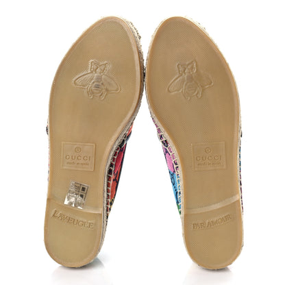 Gucci Monogram Multicolor Womens Espadrilles 36.5 Blue Rainbow Blue 6 of 11