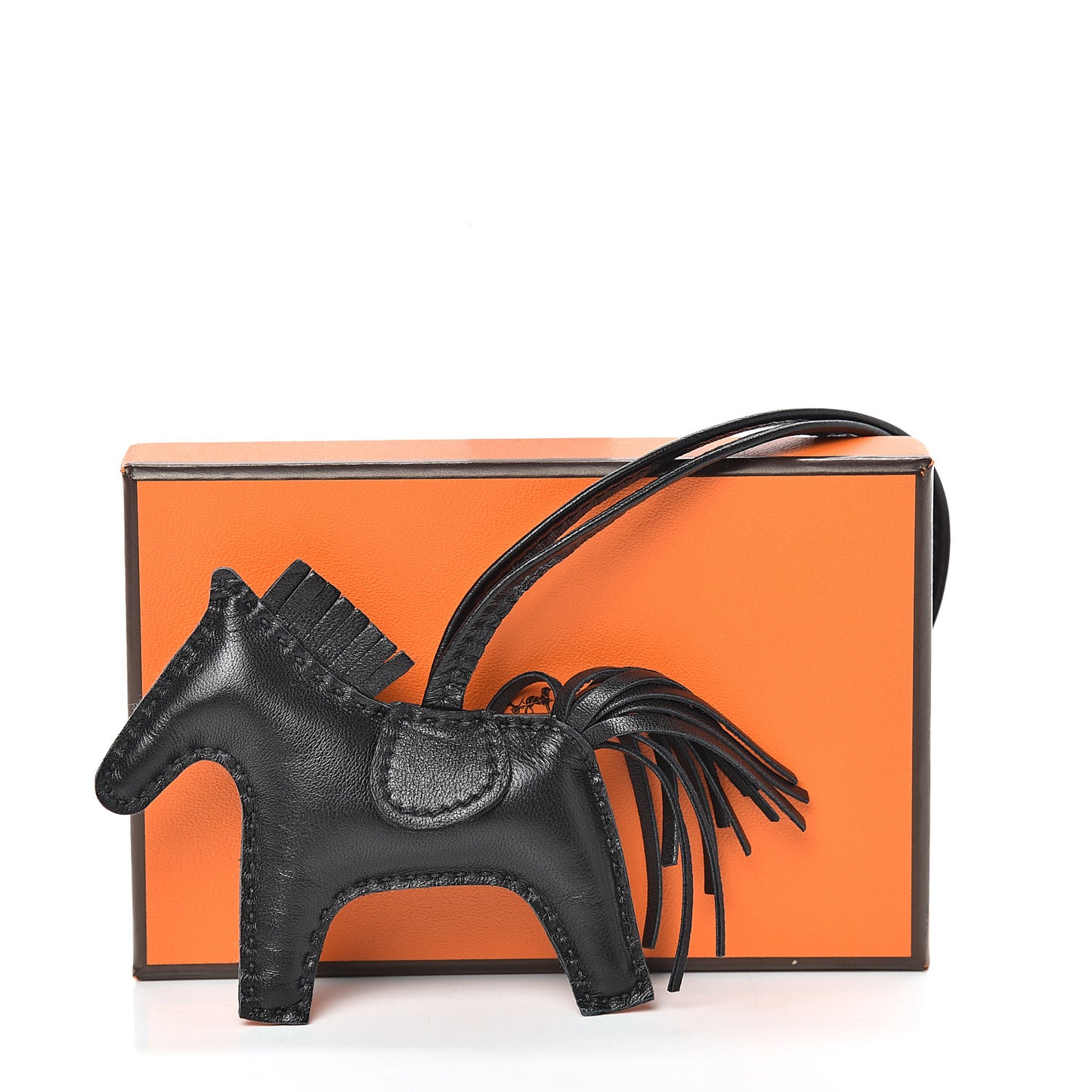 Milo Lambskin Grigri Rodeo Horse Bag Charm PM So Black