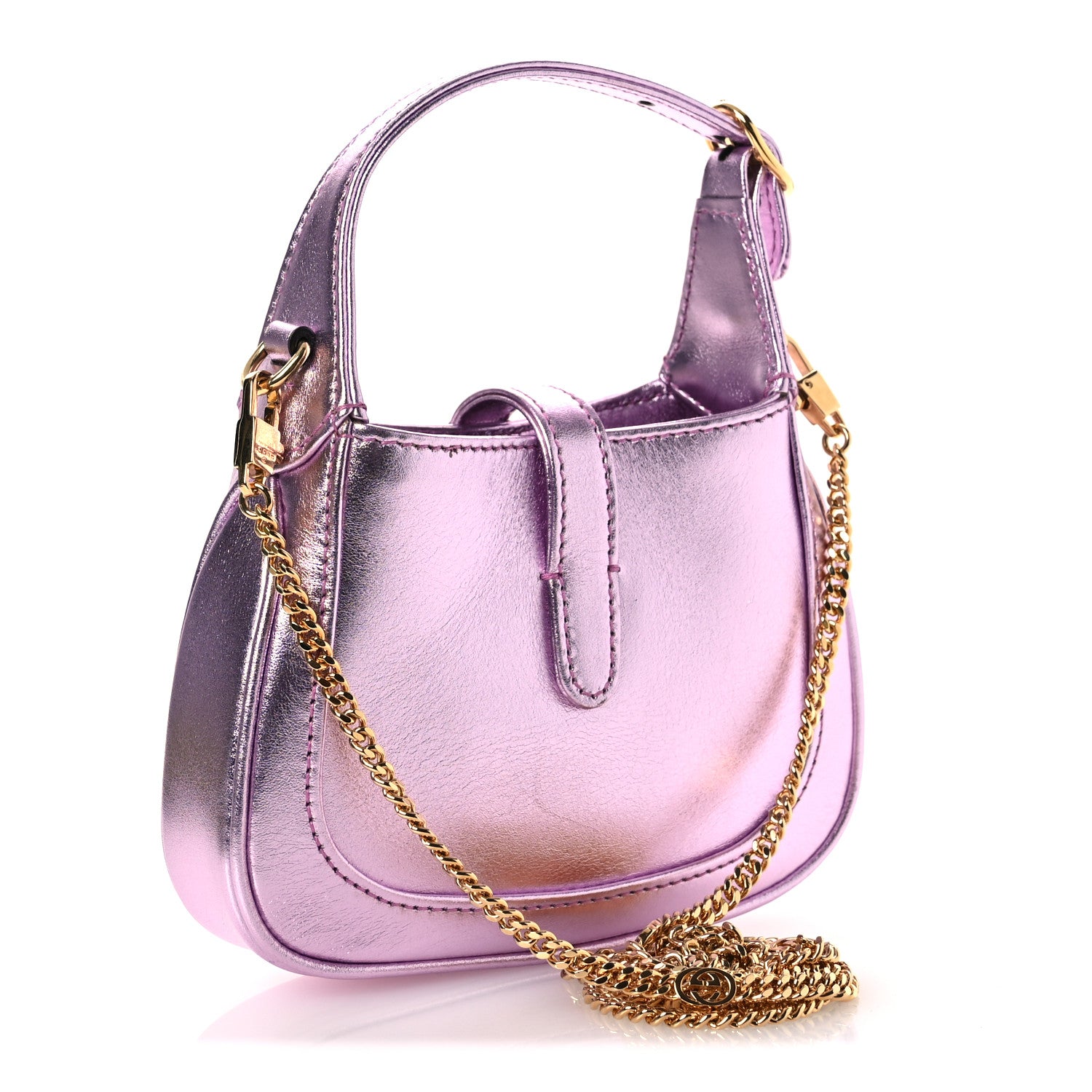 Gucci Laminated Nappa Nano Jackie 1961 Hobo Metallic Pink 3 of 11