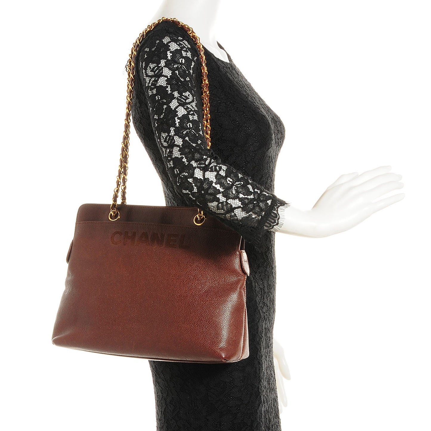 Caviar Shoulder Bag Brown