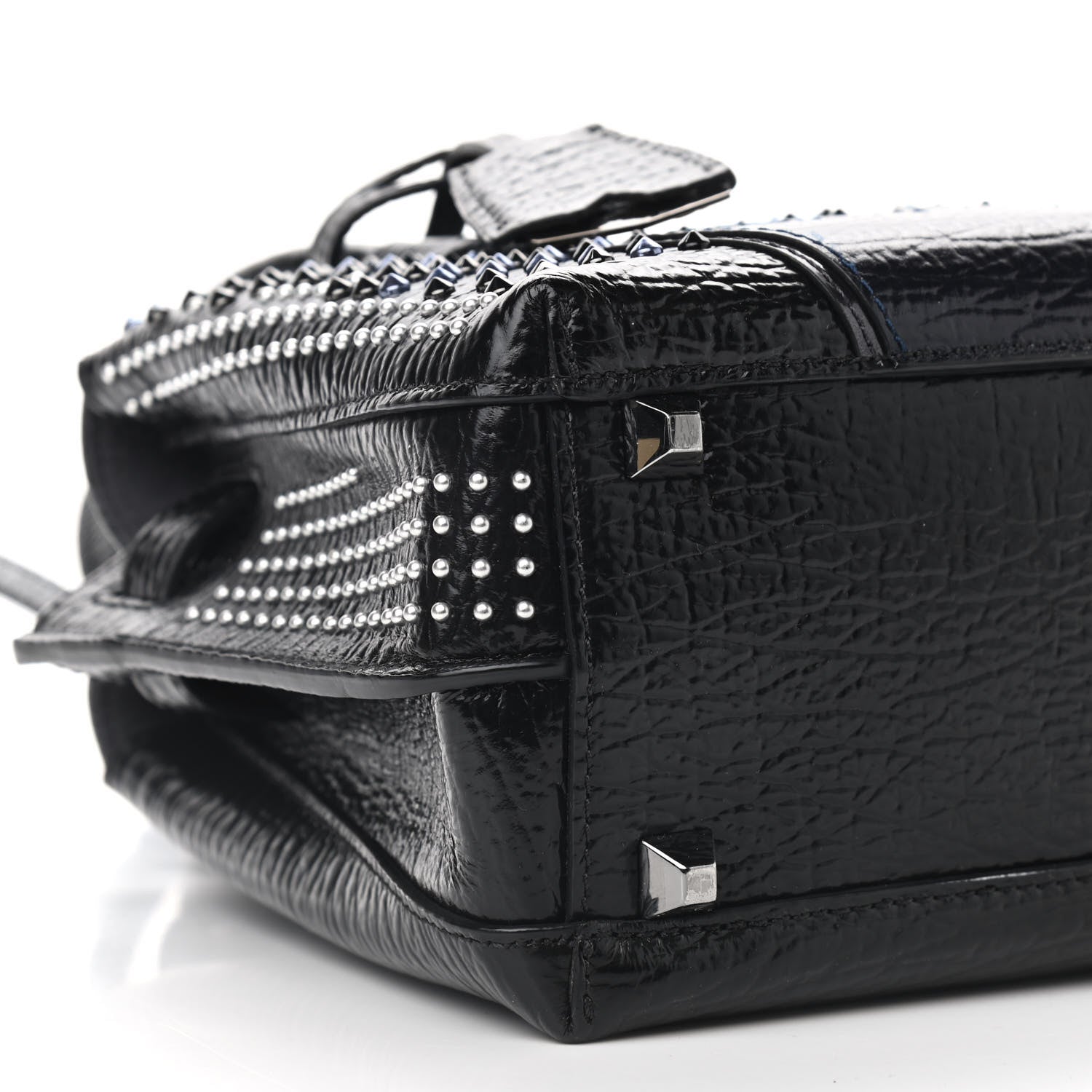 MCM Calfskin Studded Cyber Studs Mini Milla Tote Black 5 of 9