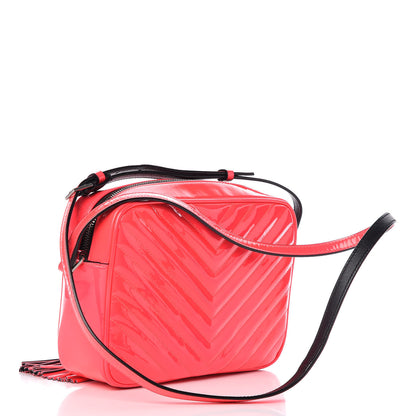 Saint Laurent Patent Calfskin Matelasse Monogram Lou Camera Bag Neon Pink 3 of 9