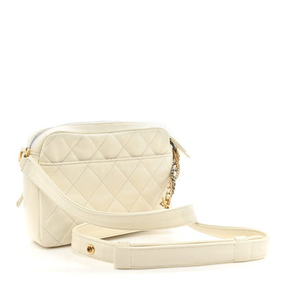 Chanel Calfskin Quilted Small Camera Case White 3 of 12