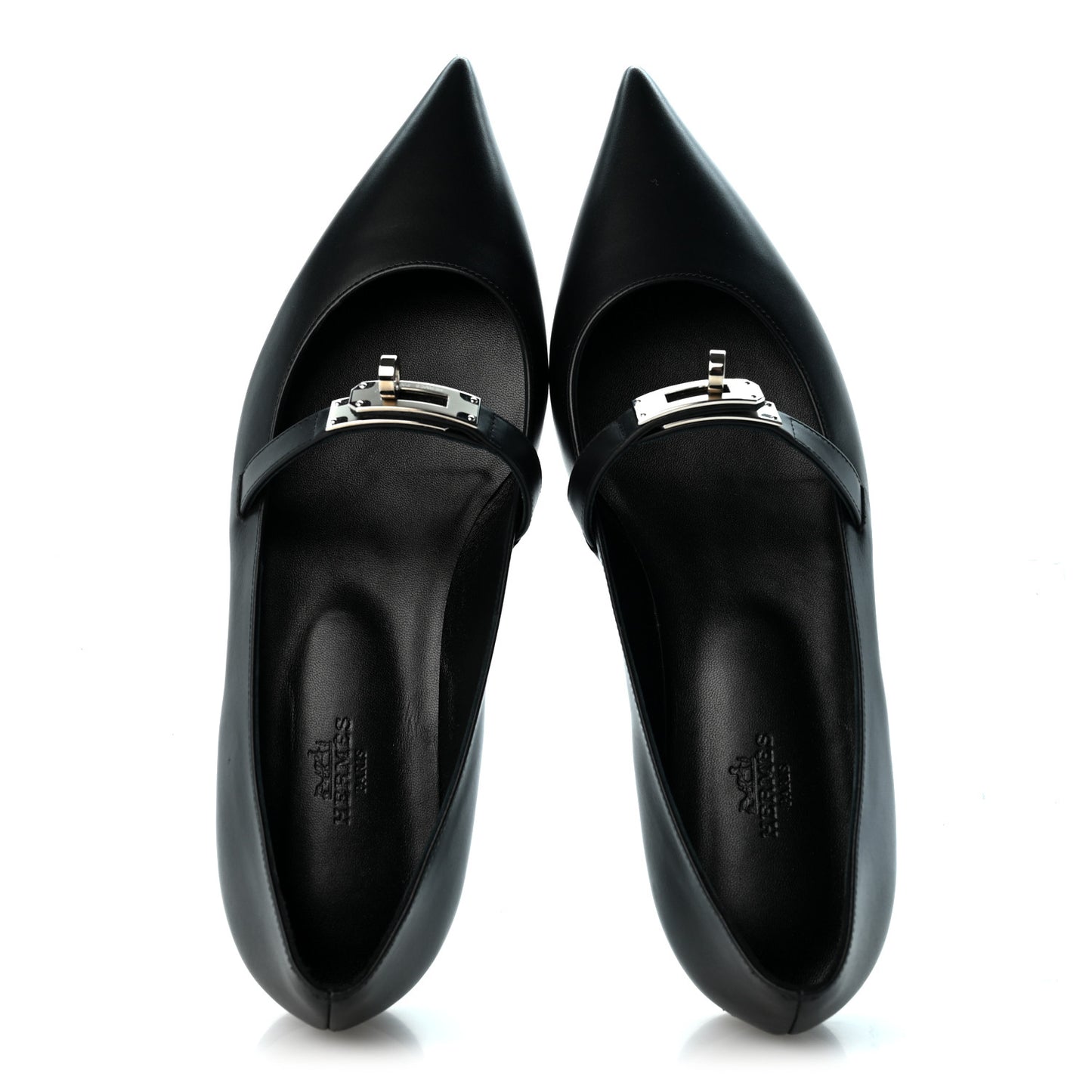 Calfskin Kelly Ballet Flats 39 Black
