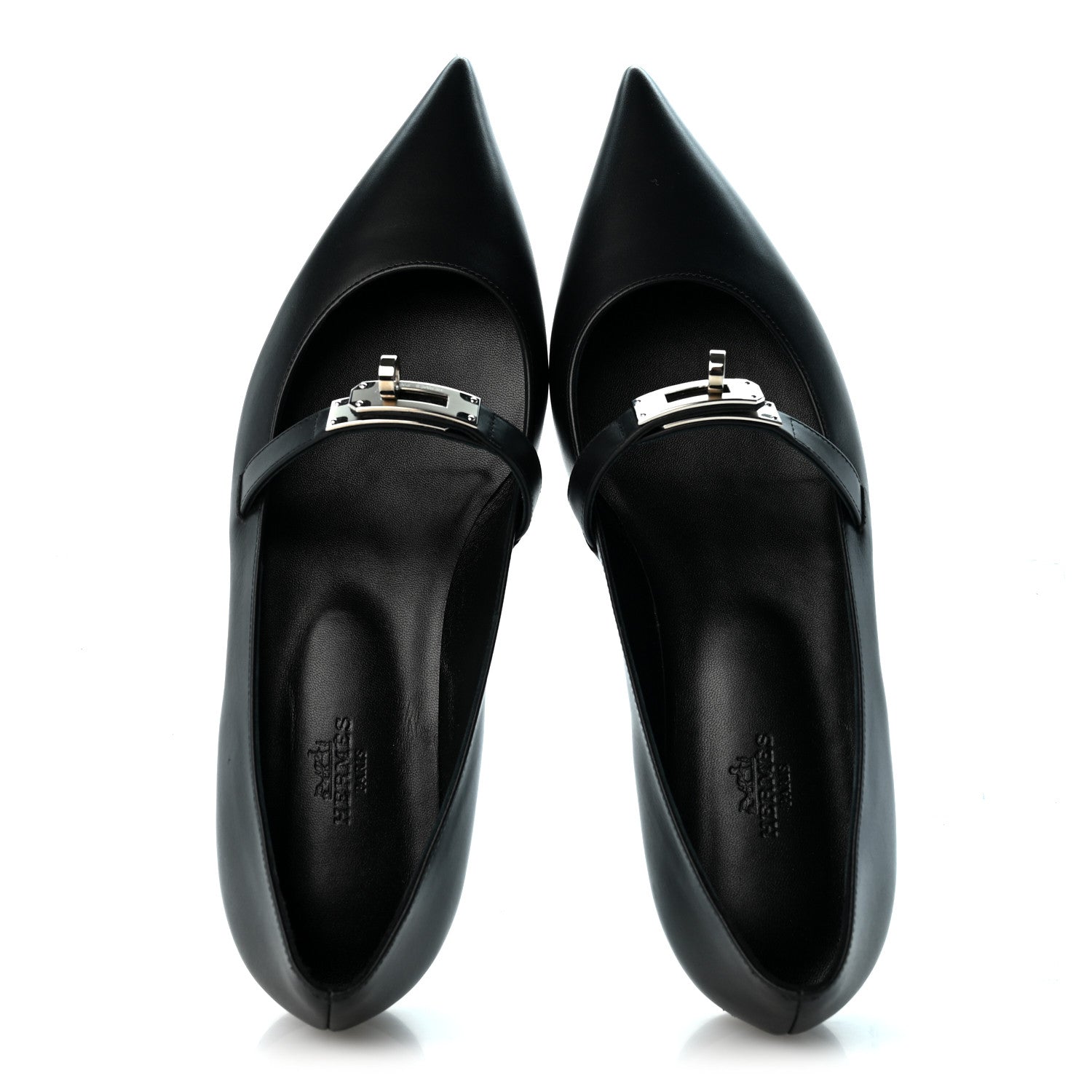 Hermes Calfskin Kelly Ballet Flats 39 Black 2 of 10