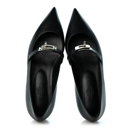 Hermes Calfskin Kelly Ballet Flats 39 Black 2 of 10