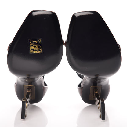 Saint Laurent Calfskin Opyum Sandals 39.5 Brown 5 of 9