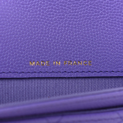 Chanel Caviar Quilted Flap Card Holder Wallet Purple 7 of 8