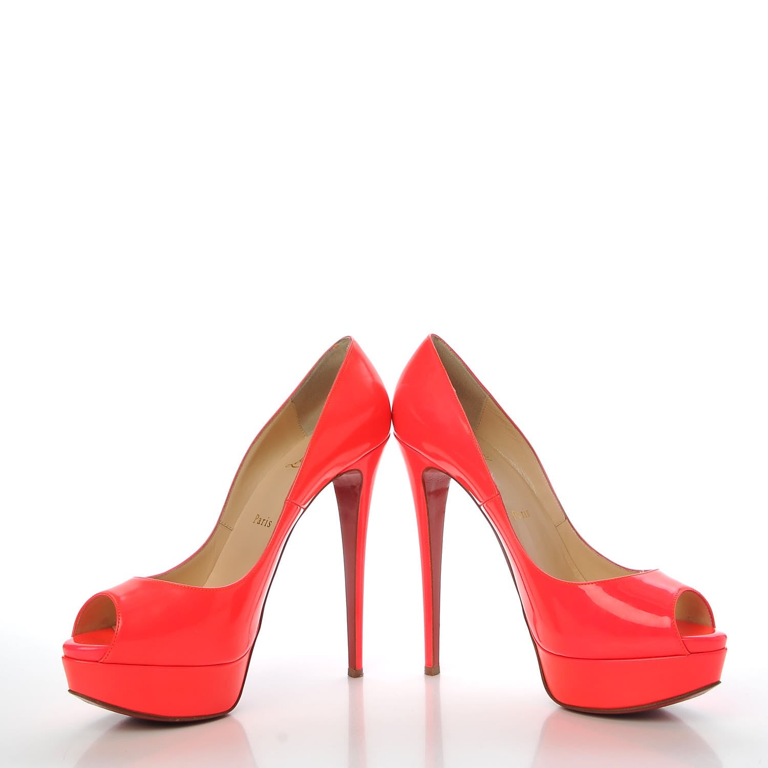 Christian Louboutin Patent Lady Peep 150 Pumps 39.5 Rose Paris 6 of 19