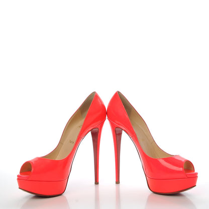 Christian Louboutin Patent Lady Peep 150 Pumps 39.5 Rose Paris 6 of 19