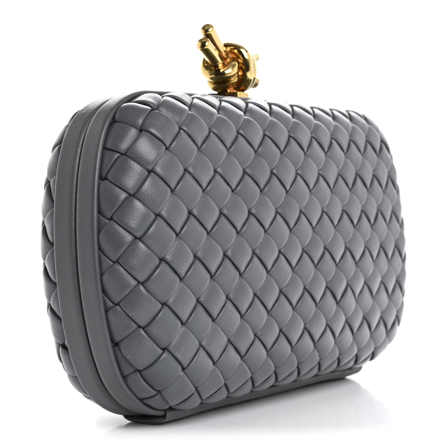Bottega Veneta Nappa Intrecciato Minaudiere Knot Clutch Slate 3 of 6