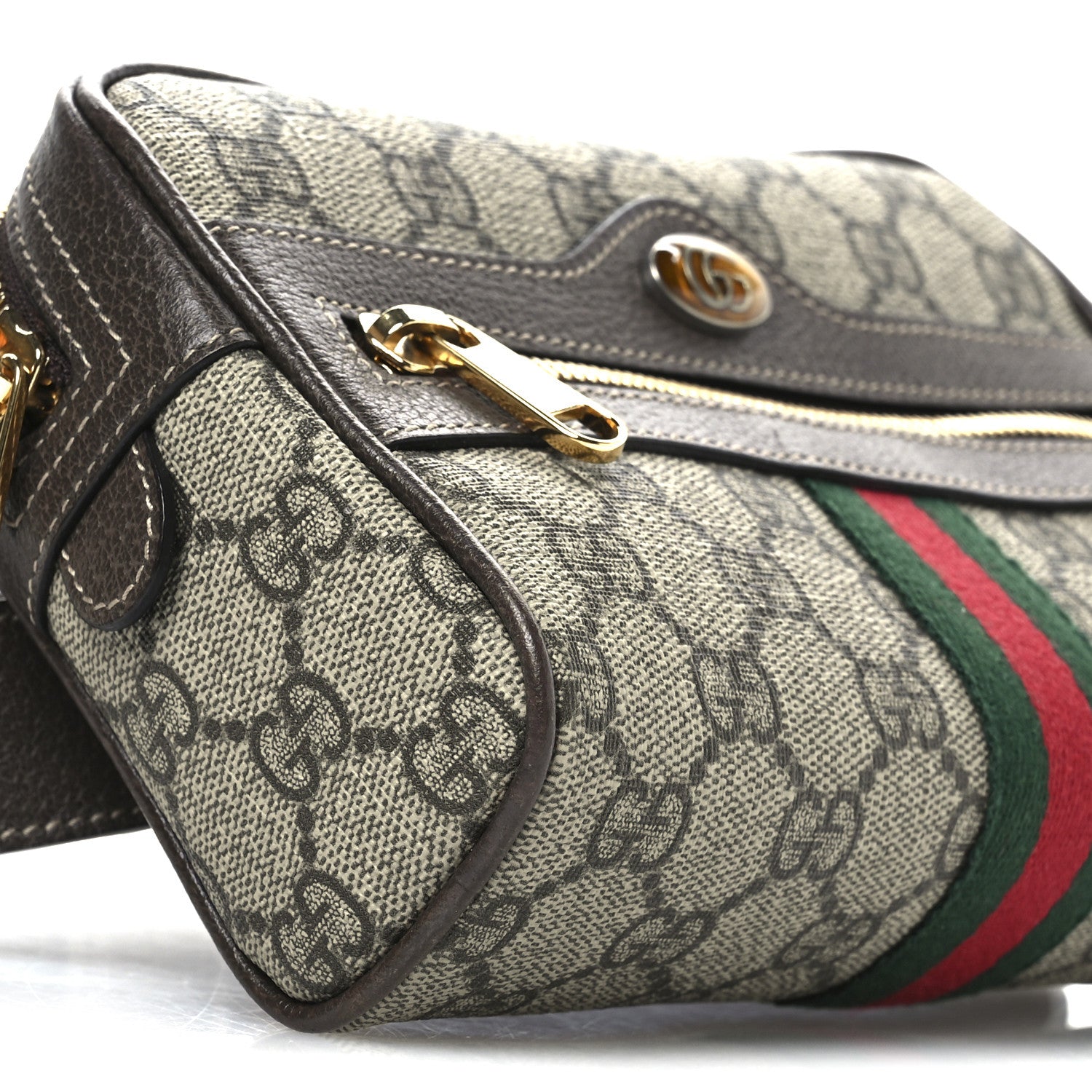 Gucci GG Supreme Monogram Web Small Ophidia Belt Bag 85 34 Dark Brown 9 of 10