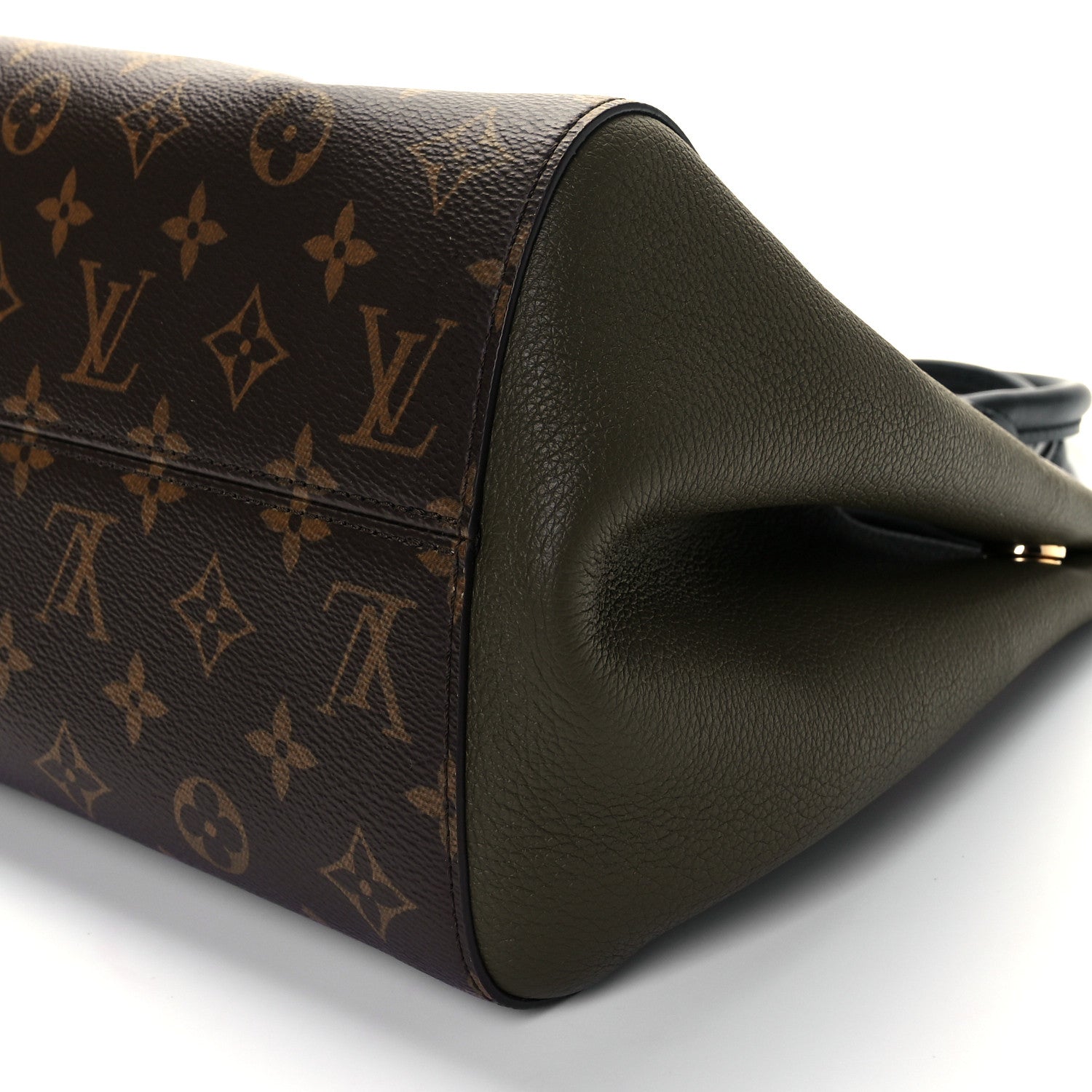 Louis Vuitton Calfskin Monogram Fold Tote PM Cream Khaki Black 8 of 10