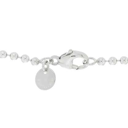 Tiffany Sterling Silver Round Pendant Beaded Chain Necklace 4 of 4