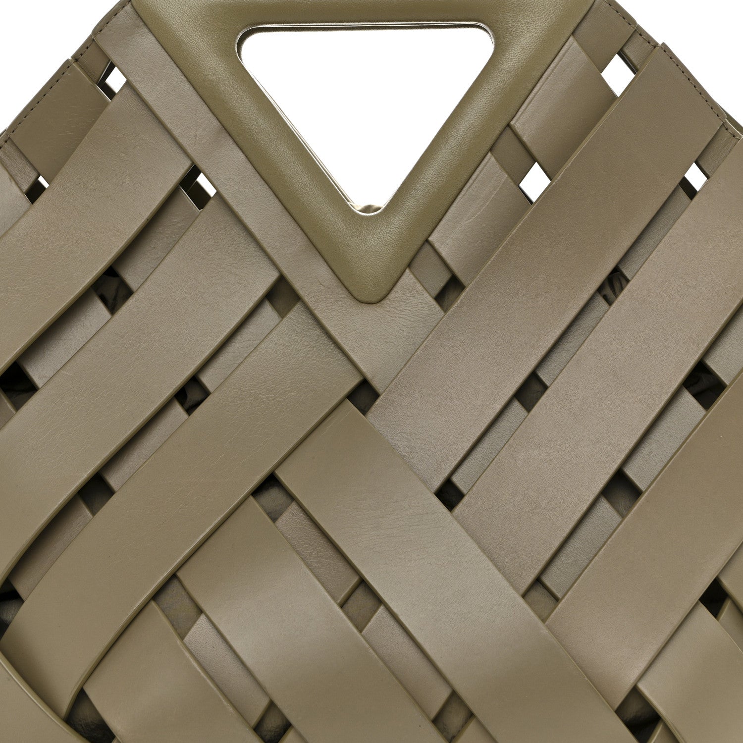 Bottega Veneta Calfskin The Point Weave Triangle Bag Taupe Grey 9 of 13