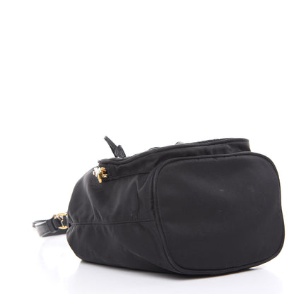 Prada Saffiano Tessuto Nylon Mini Bucket Crossbody Bag Black 4 of 13