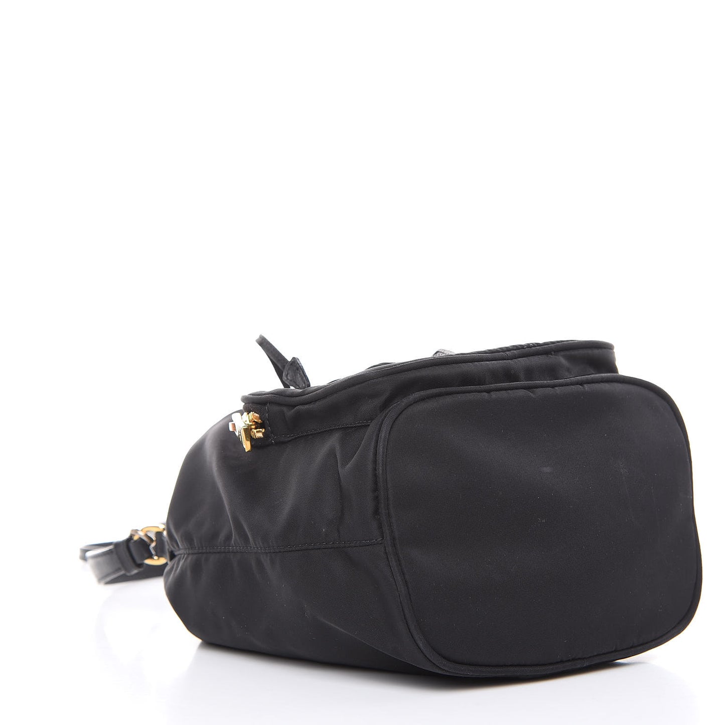 Saffiano Tessuto Nylon Mini Bucket Crossbody Bag Black