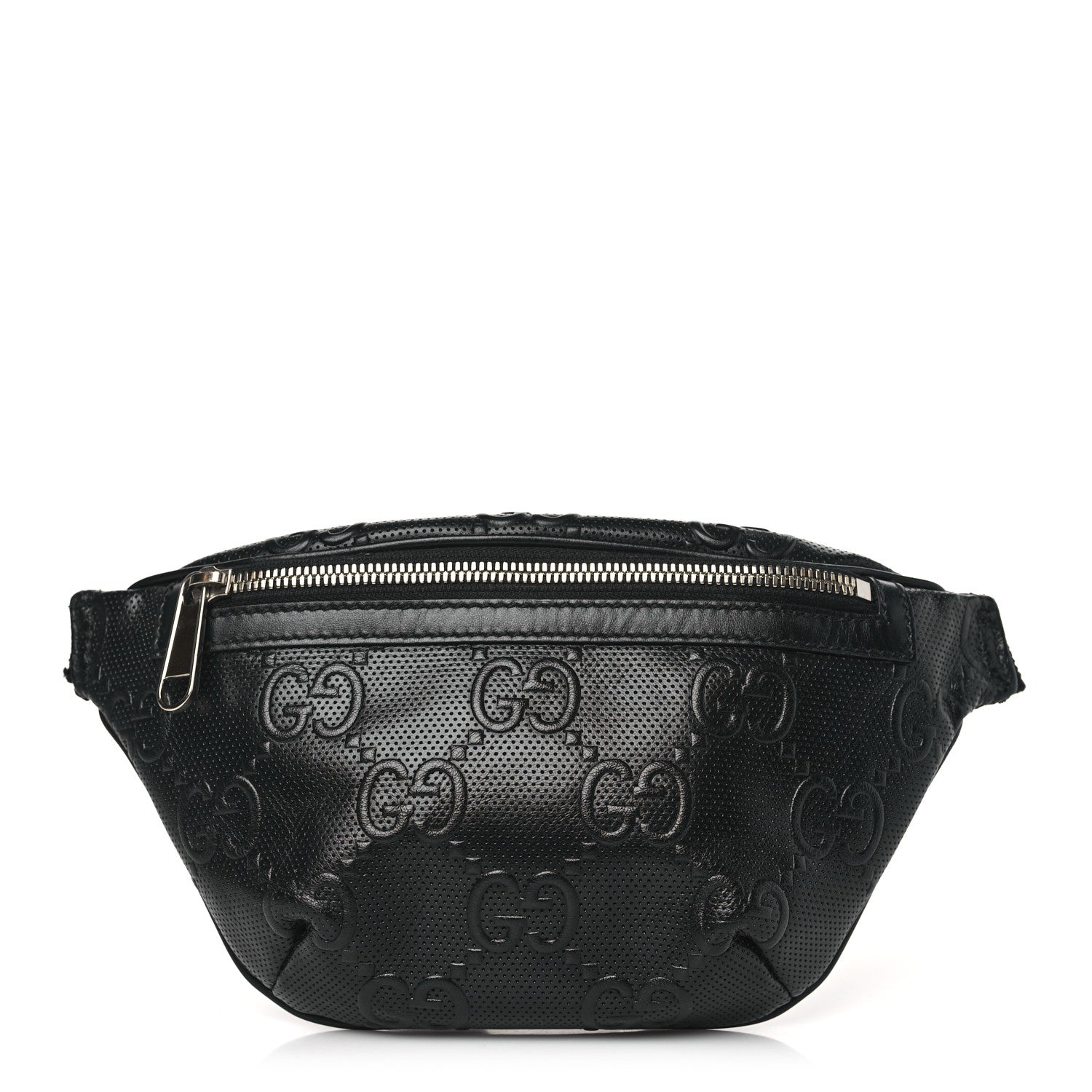 Gucci Calfskin GG Tennis Embossed Belt Bag Black 1 of 9