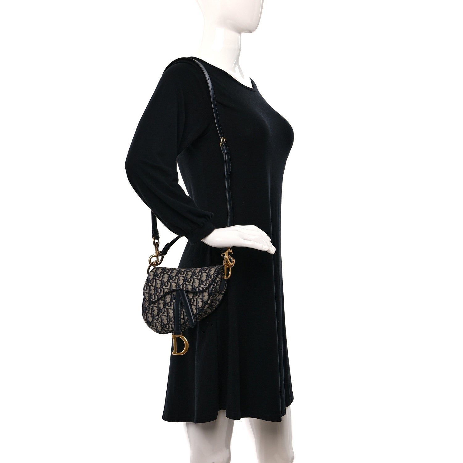 Christian Dior Oblique Mini Saddle Bag With Strap Blue 2 of 10